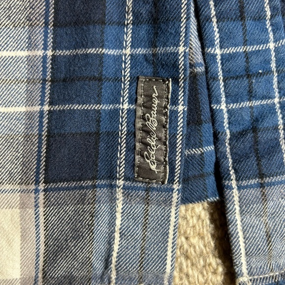 Eddie Bauer Men’s Relaxed Fit Button Up Flannel‎ Shirt Size TXL Blue - Picture 3 of 8